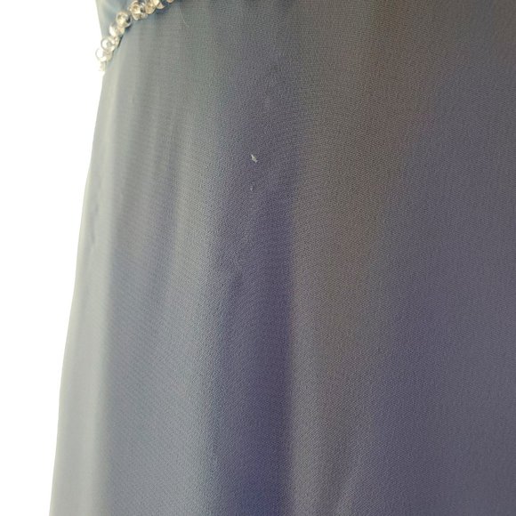 Alfred Angelo Chiffon Light Blue Bridesmaid or Grad Dress with Sequin Belt Sz 8 - Picture 7 of 9